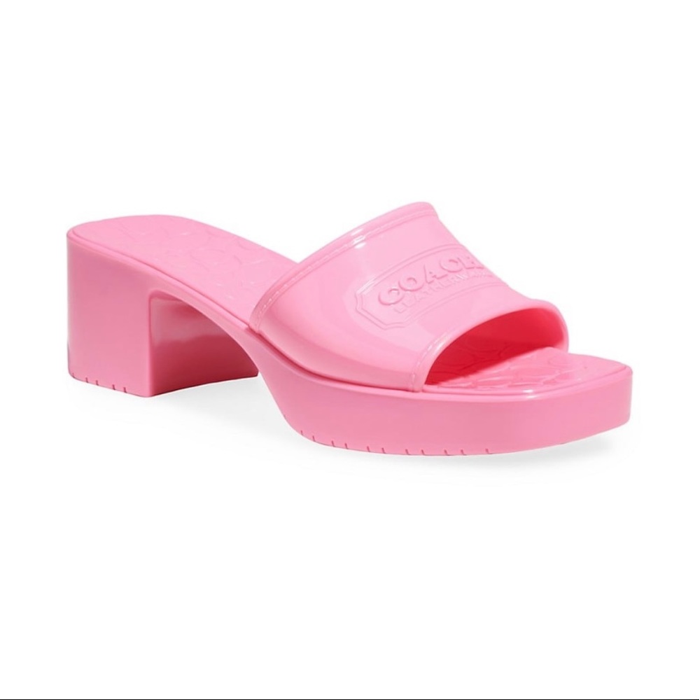 COACH RUBBER SCARLET SLIDES